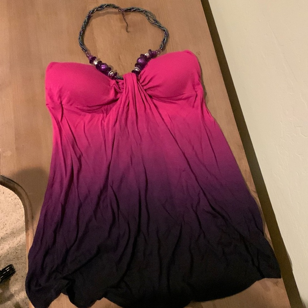 NWOT Venus Beaded Ombré Halter Top sz XS